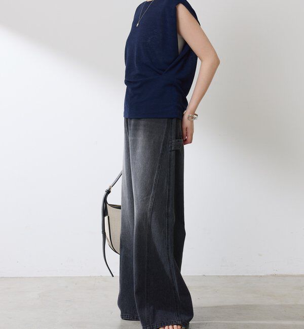  「【ウエスト調整できる】Q.anos ルーズアジャストデニム」|デニム|