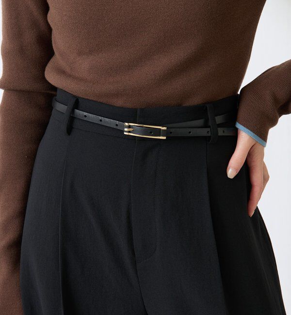  「【PAPILLONNER/パピヨネ】スクエアバックルレザーベルト」|ベルト|