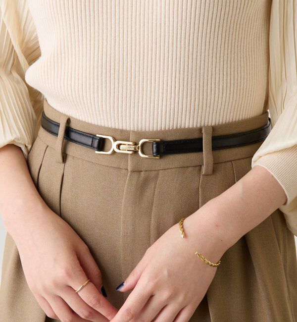  「【PAPILLONNER/パピヨネ】ビットバックルスライドベルト」|ベルト|