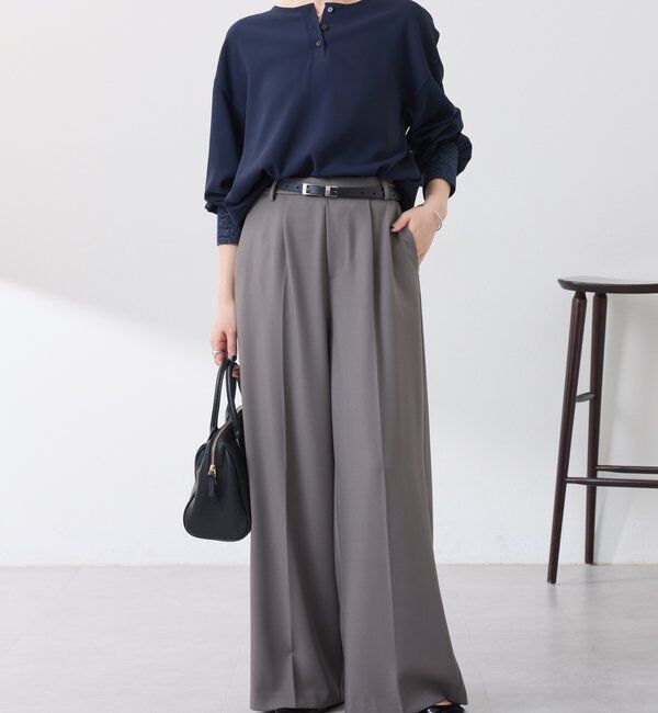  「袖ラメリブ2WAYロゴロンT」|Tシャツ・カットソー|