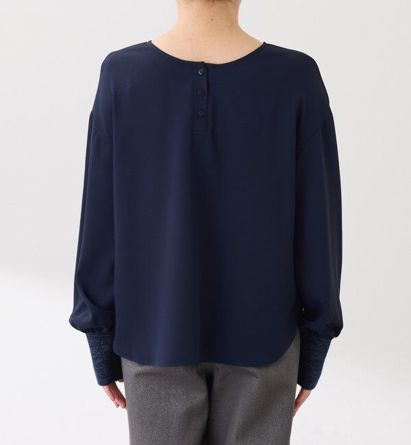  「袖ラメリブ2WAYロゴロンT」|Tシャツ・カットソー|