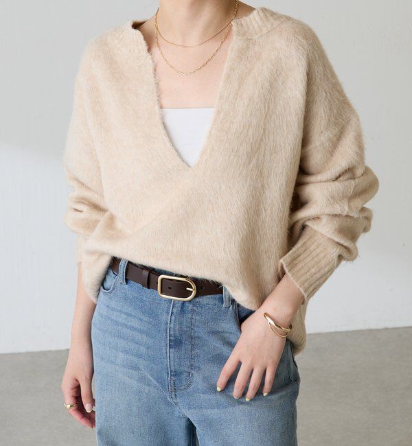  「エアリー深Vニット」|ニット・セーター|