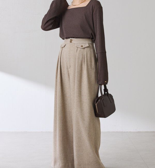  「シアーラメリブスクエアカットソー」|Tシャツ・カットソー|