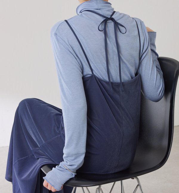  「ベロアキャミワンピース」|ワンピース|ブルー