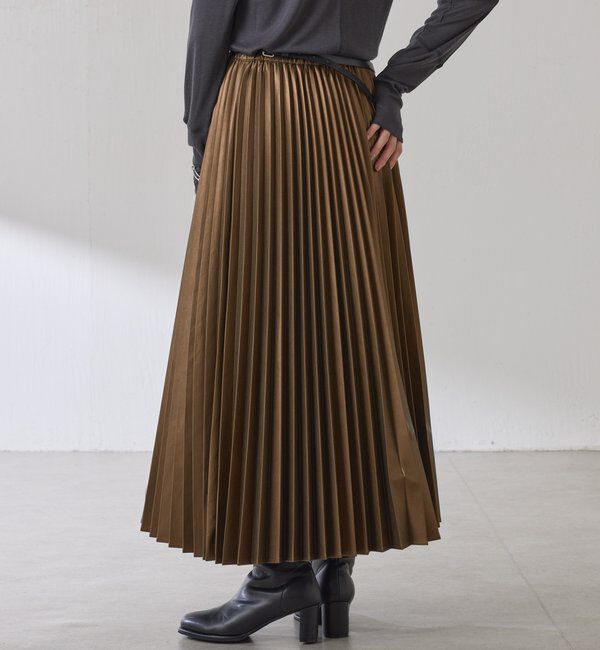  「フェイクレザープリーツスカート」|スカート|