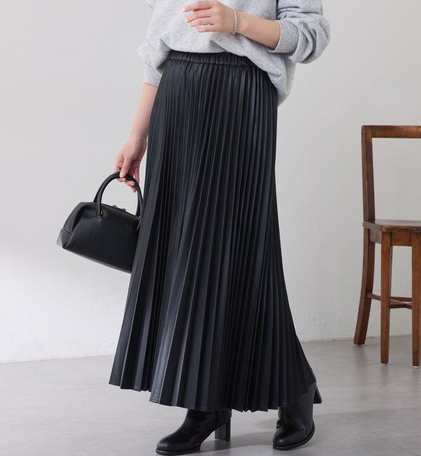  「フェイクレザープリーツスカート」|スカート|