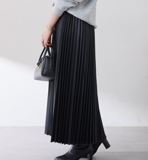  「フェイクレザープリーツスカート」|スカート|