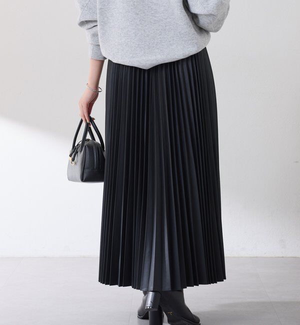  「フェイクレザープリーツスカート」|スカート|