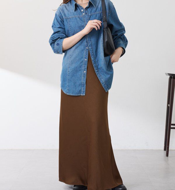  「【IDE監修大きめサイズ/WEB限定リバイバル】サテンマーメイドスカート」|スカート|