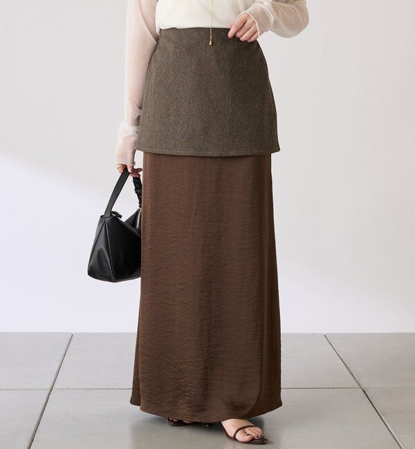  「【COLLAGE&times;gemeil　コラボアイテム】レイヤードサテンスカート」|スカート|