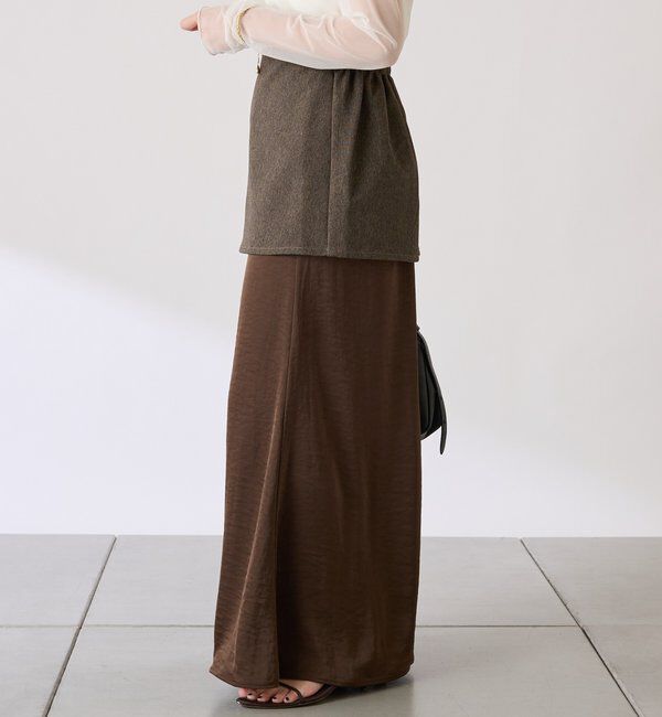  「【COLLAGE&times;gemeil　コラボアイテム】レイヤードサテンスカート」|スカート|