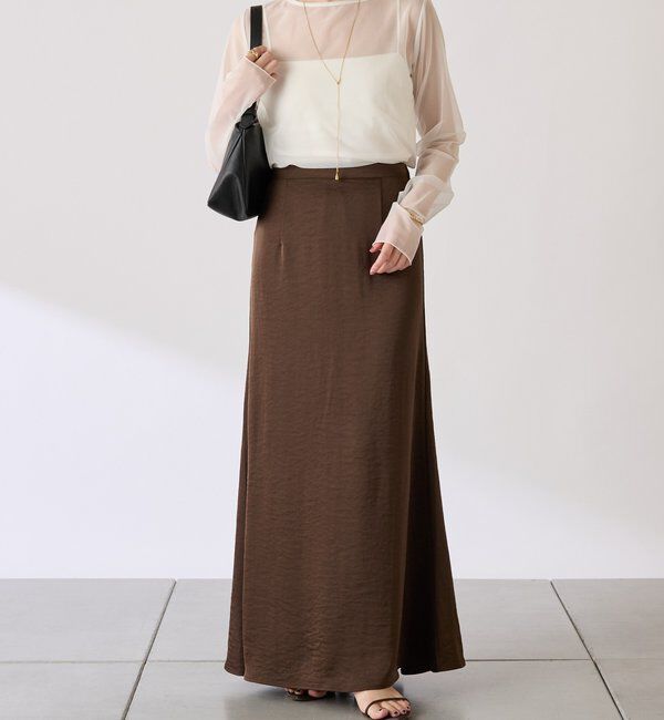  「【COLLAGE&times;gemeil　コラボアイテム】レイヤードサテンスカート」|スカート|