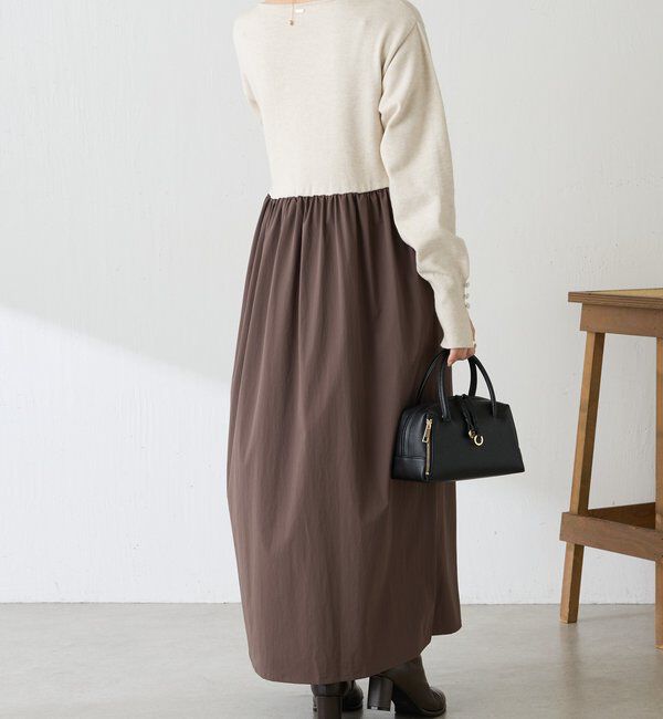  「ニットドッキングフレアワンピース」|ワンピース|