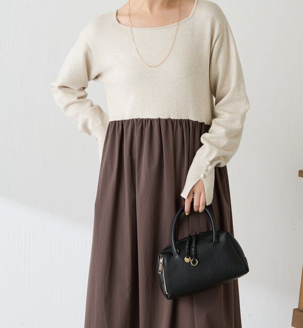  「ニットドッキングフレアワンピース」|ワンピース|