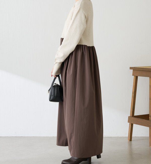  「ニットドッキングフレアワンピース」|ワンピース|