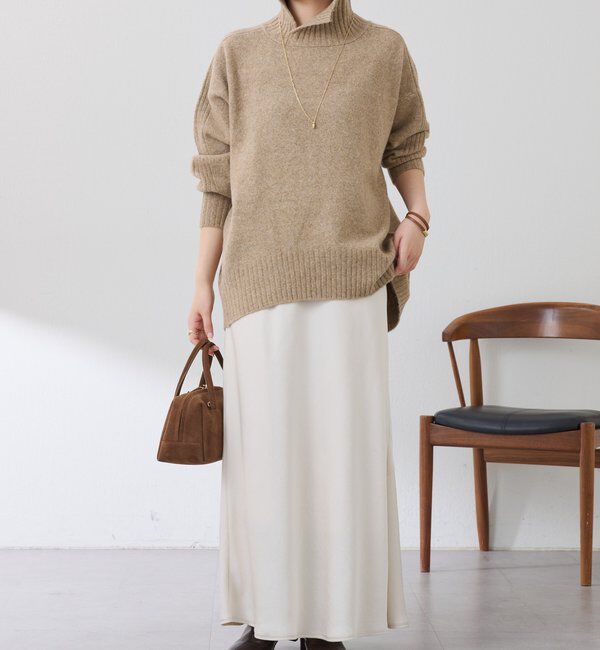  「ウール混スリットタートルニット」|ニット・セーター|