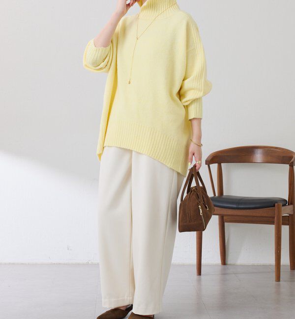  「ウール混スリットタートルニット」|ニット・セーター|