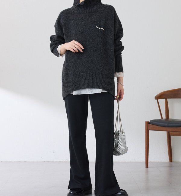  「ウール混スリットタートルニット」|ニット・セーター|