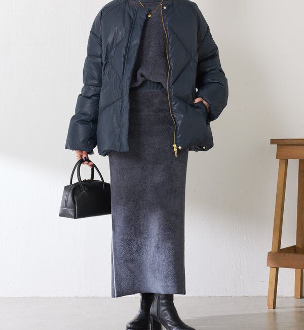  「【マット見え/軽量コート】ライトエンボスノーカラーダウン」|その他|