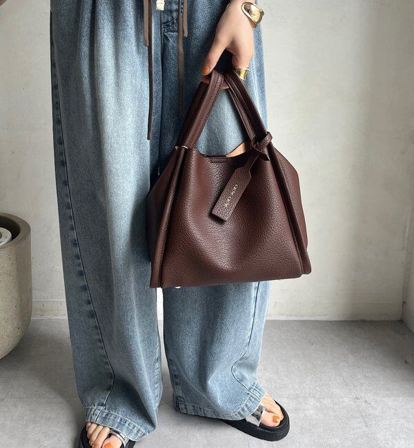  「【ベストセラーアイテム】ミニショルダー付ソフトレザー調ミニバッグ」|トートバッグ|