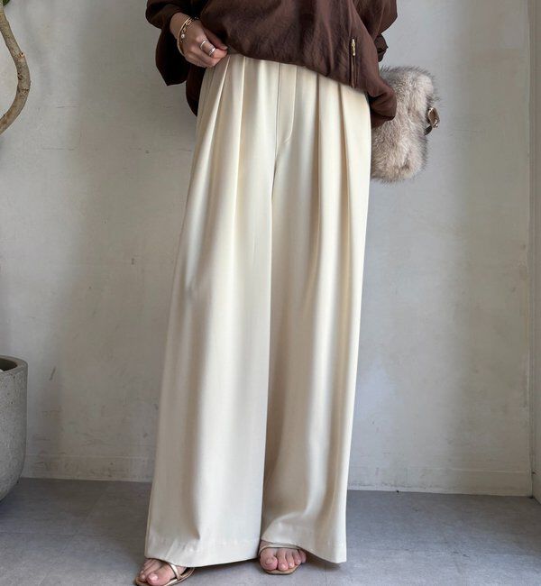  「【累計販売数3万枚突破/22色４サイズ展開！】タックワイドパンツ」|チノ|