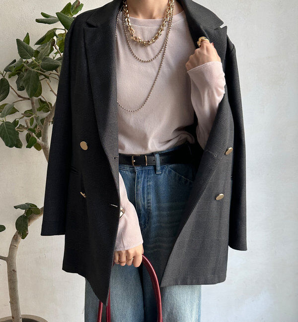  「【柔らかい着心地】袖シアーリブTEE」|Tシャツ・カットソー|