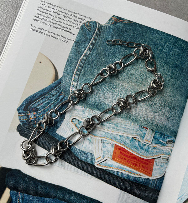  「ボリュームミックスチェーンネックレス」|ネックレス|