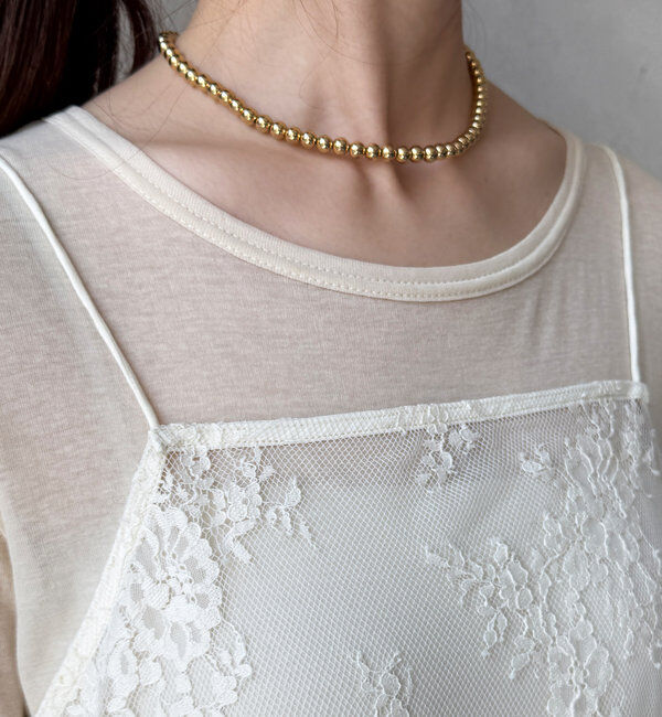  「【新色追加】スカラレースキャミ」|シャツ・ブラウス|