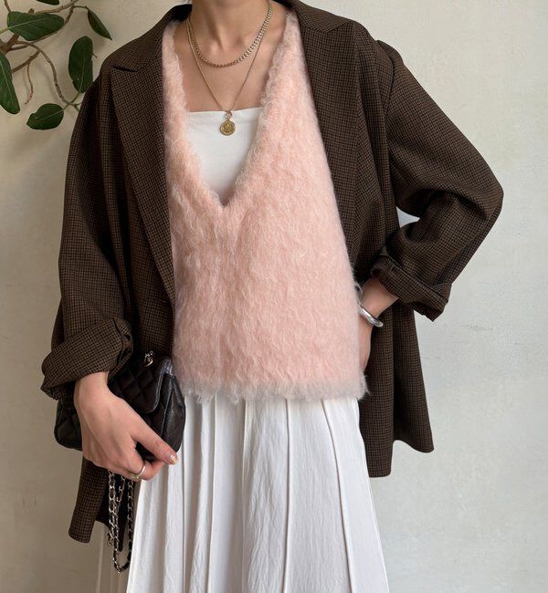  「【REI企画カラーあり】【前後2WAY】シャギーニットベスト」|ニット・セーター|