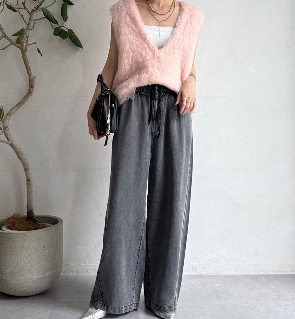  「【REI企画カラーあり】【前後2WAY】シャギーニットベスト」|ニット・セーター|