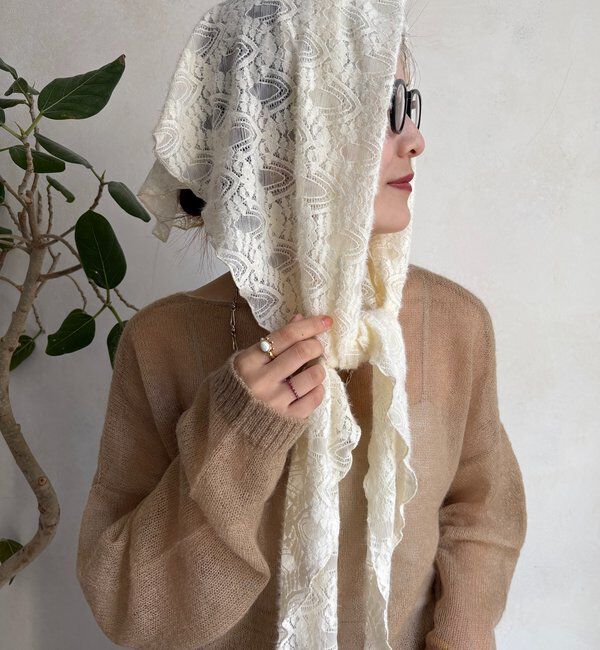  「起毛レースストール」|マフラー|