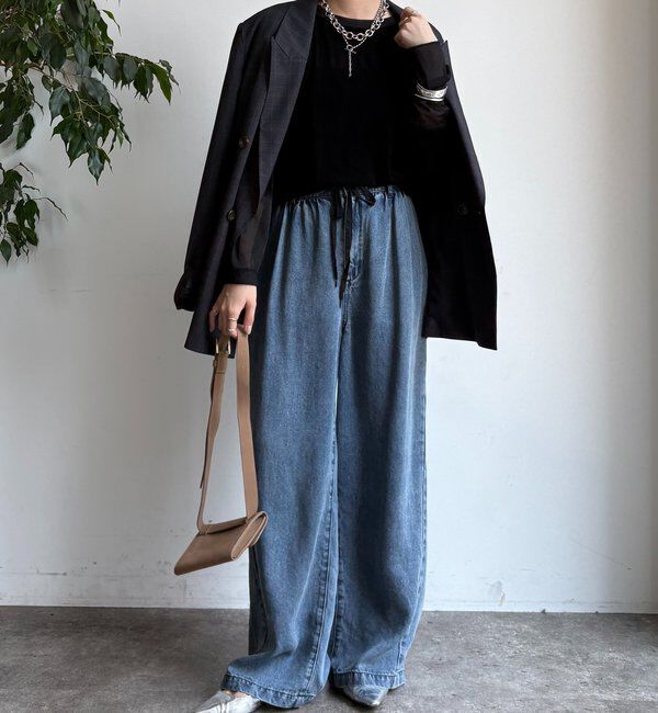  「【新色追加】チュールフロッキーシアー切替TEE」|Tシャツ・カットソー|