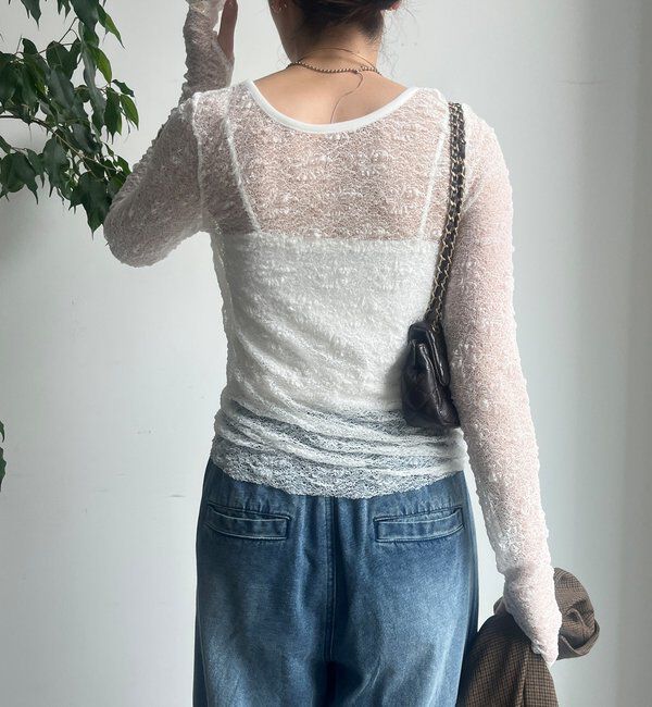  「レースロングスリーブトップス」|Tシャツ・カットソー|