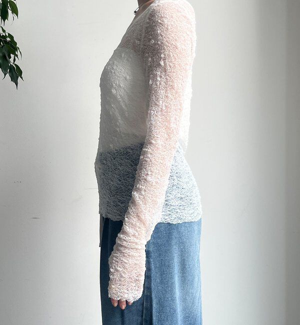  「レースロングスリーブトップス」|Tシャツ・カットソー|