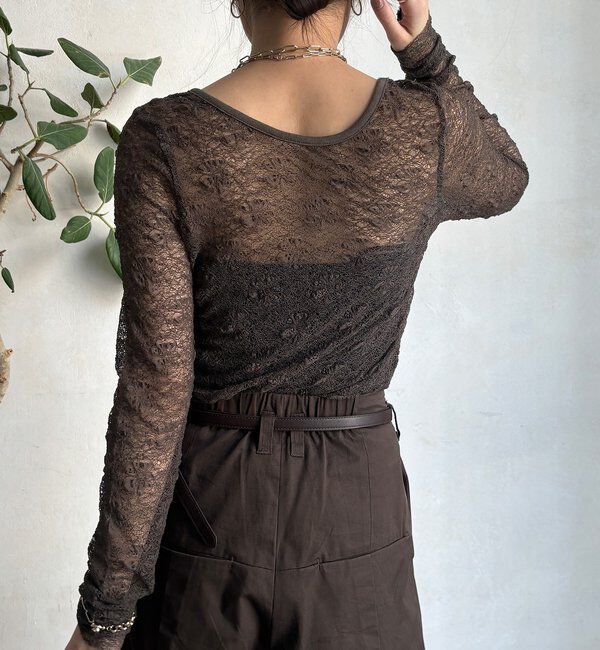  「レースロングスリーブトップス」|Tシャツ・カットソー|