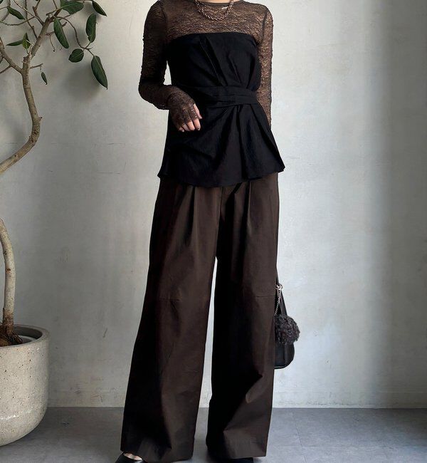  「レースロングスリーブトップス」|Tシャツ・カットソー|