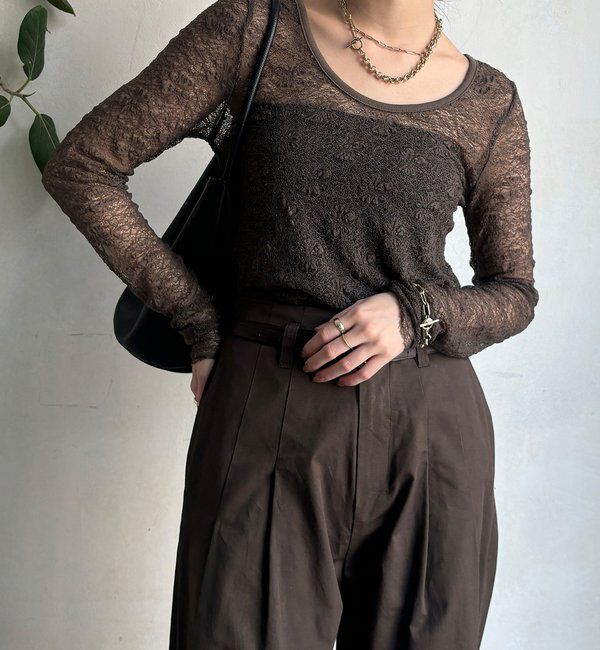  「レースロングスリーブトップス」|Tシャツ・カットソー|