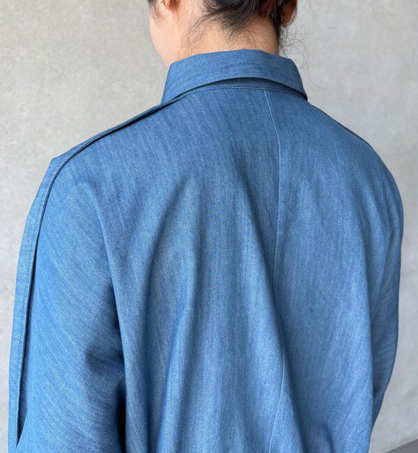  「【WEB限定】 GOLDボタンドロストデニムシャツ」|シャツ・ブラウス|