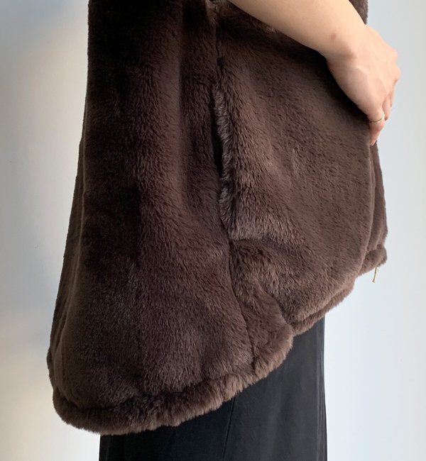  「フェイクミンクフーディージレ」|ベスト・ジレ|