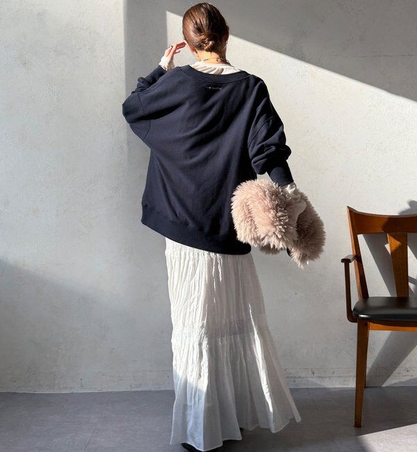  「レース切替ワッシャースカート」|スカート|