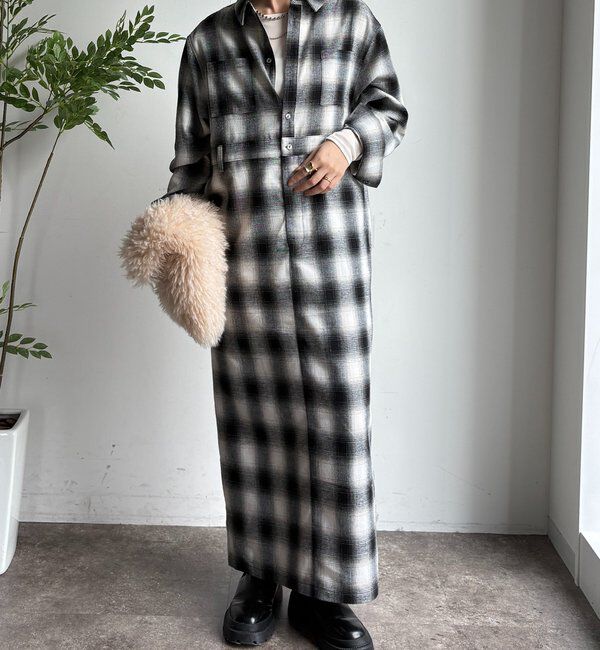  「オンブレチェックワンピース」|ワンピース|