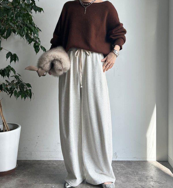  「ファーウールボートネックプルオーバー」|ニット・セーター|