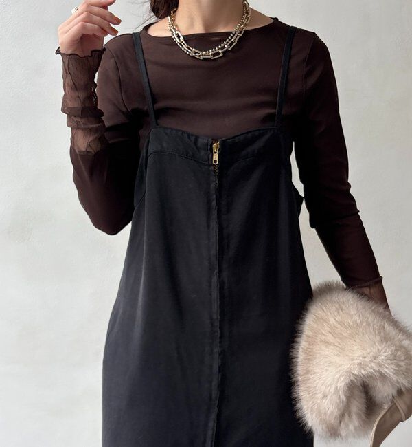  「レースチュール切替シアーTEE」|Tシャツ・カットソー|