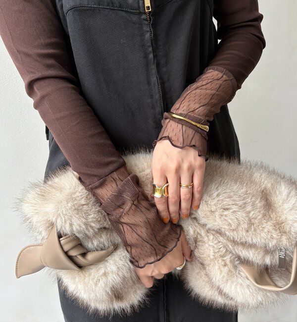  「レースチュール切替シアーTEE」|Tシャツ・カットソー|