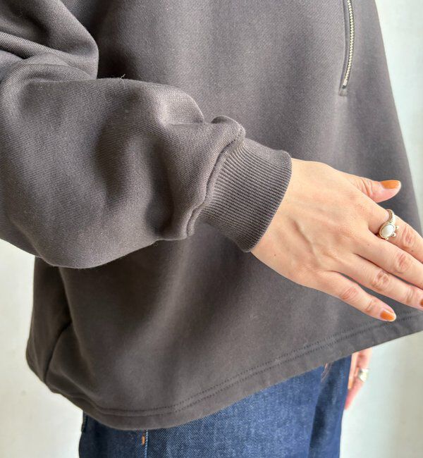  「裏起毛ドロストハーフジッププルオーバー」|Tシャツ・カットソー|