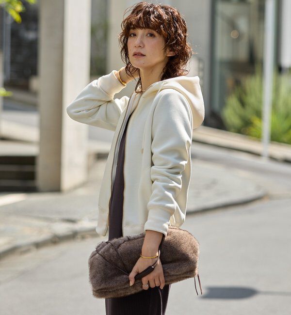  「【WEB限定/キレイめ上品】スポンジダンボールZIPパーカーカットソー」|パーカー|