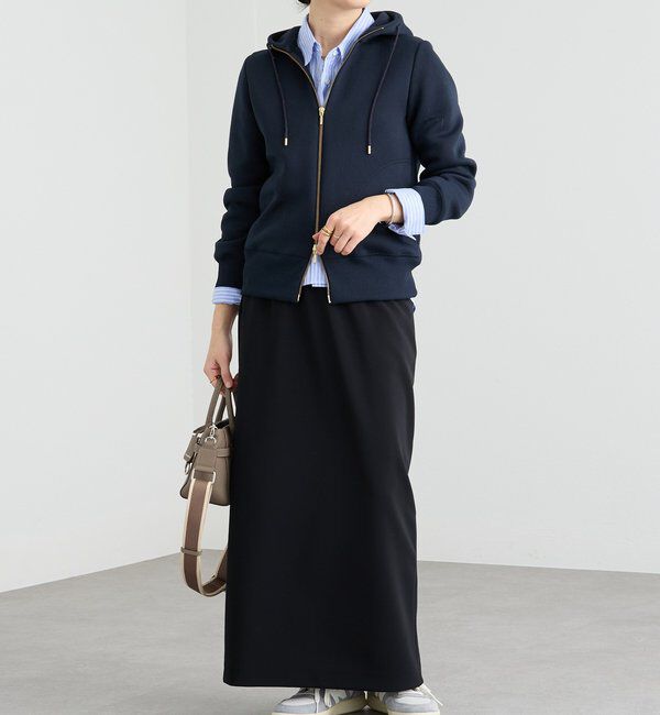  「【WEB限定/キレイめ上品】スポンジダンボールZIPパーカーカットソー」|パーカー|