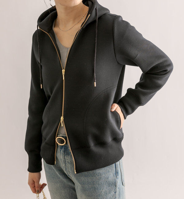  「【WEB限定/キレイめ上品】スポンジダンボールZIPパーカーカットソー」|パーカー|