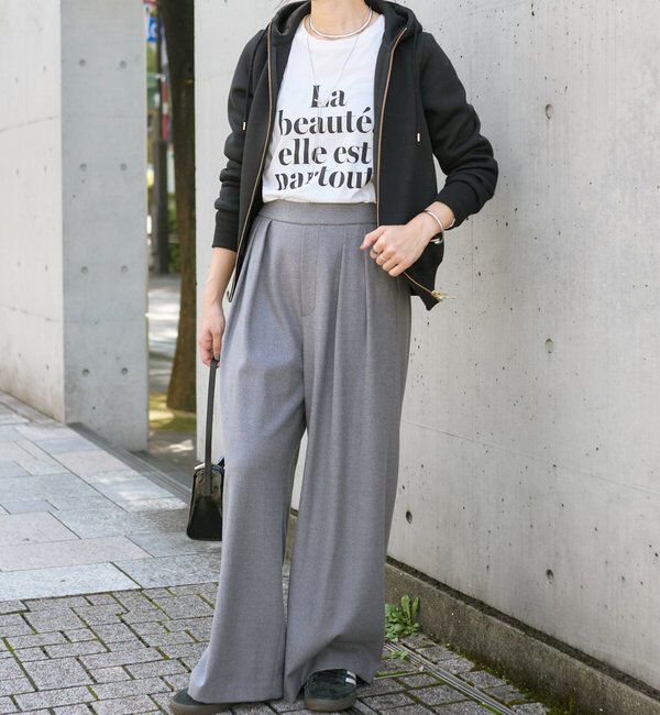  「【WEB限定/キレイめ上品】スポンジダンボールZIPパーカーカットソー」|パーカー|