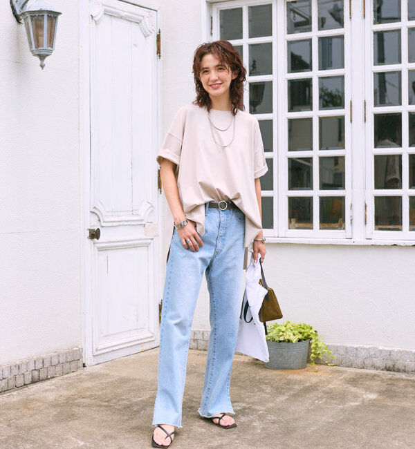  「【全骨格美脚見え！】slit DENIM」|デニム|